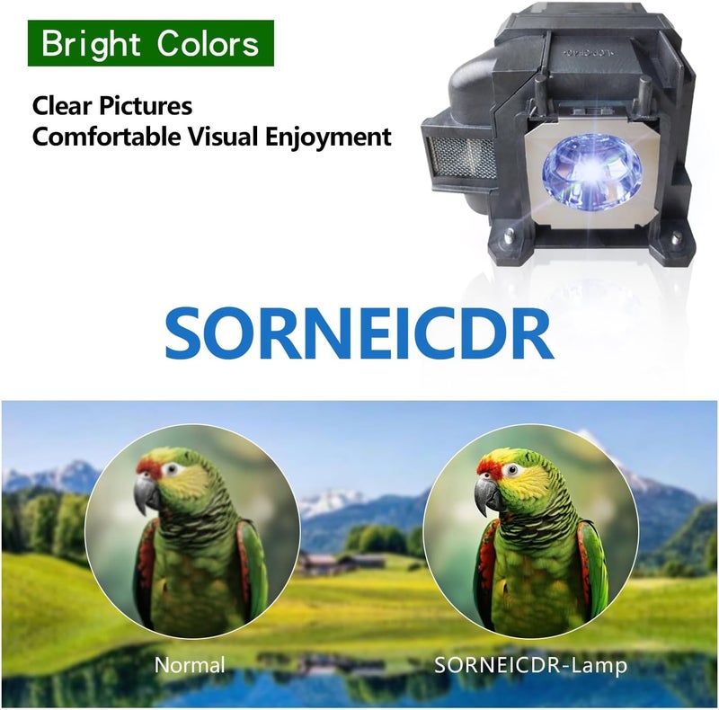SORNEICDR EL PLP88 Replacement Projector Lamp Bulb Compatible with Epson V13H010L88 Powerlite Home Cinema 2040 1040 2045 740HD 640 EX3240 EX7240 EX9200 EX5250 EX5240 VS240 VS345 VS340 97H 98H 99WH 955WH X27 - Image 3